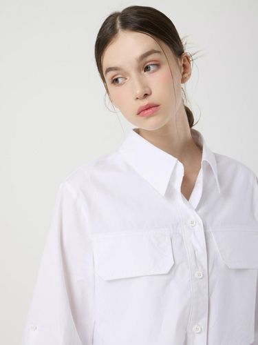 Layered Crop Shirt Blouse [WH] (C252MSC132) - CC collect - Modalova