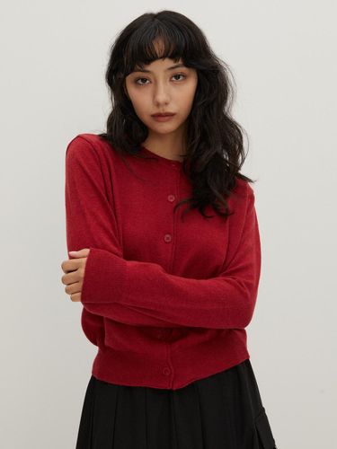 Round Neck Sweater Cardigan [RED] - RAVEROUS - Modalova