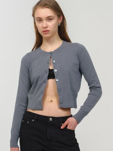 Soft Round Cardigan [Gray] - MOONSUN - Modalova