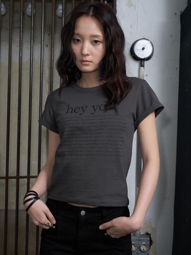 ★HELENE PARIS★ Terry Stud Square Half T-Shirt Black HELENE PARIS Clothing | Modalova
