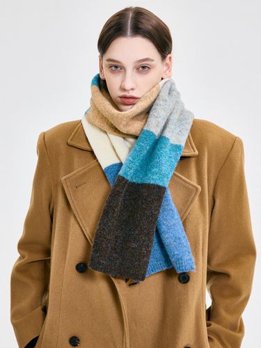 Colour Block Muffler [Blue] - KIMZISU - Modalova