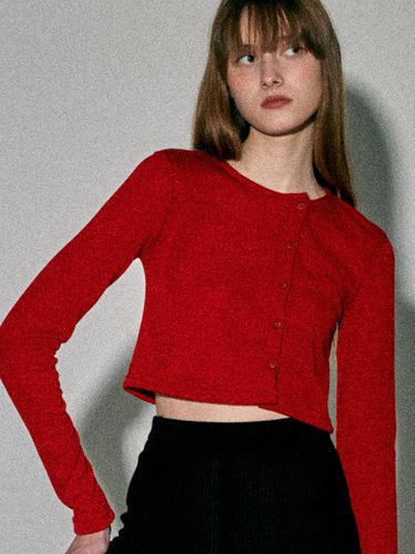 UNBALANCE SLIM CARDIGAN [RED] - QUAFE - Modalova