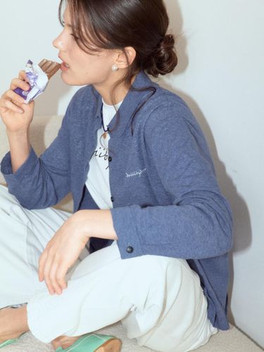 Classy Soft Collar Cardigan [Navy] - deiiiibydeiiii - Modalova