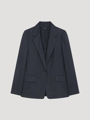 Linen Single One-Button Jacket (AWWJKP21010) [BROWN] - SISTINA - Modalova