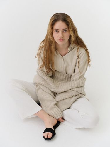 Jersey Bootcut Pants [Ivory] - LETTER - Modalova