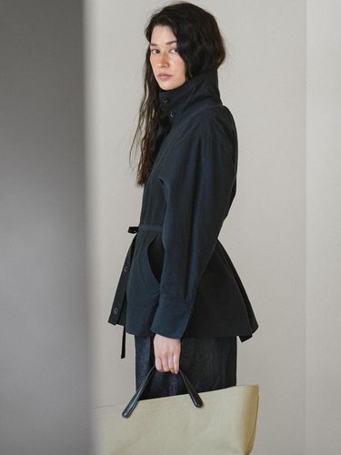 Lina Short Trench Coat [Navy] - The milui - Modalova