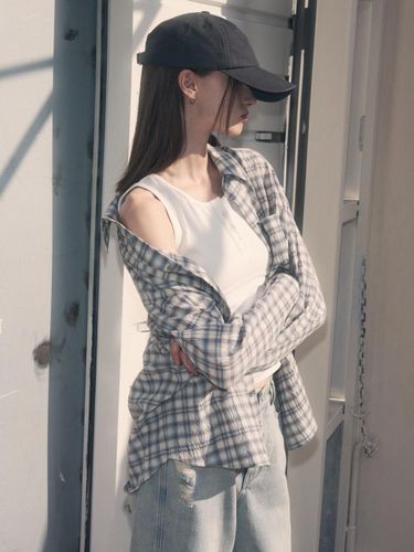Seersucker Fog Check Shirt [2COLOR] - leathery - Modalova