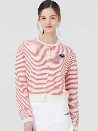 Stripe Monbly Cardigan Golf [RED] - MONBIRDIE - Modalova
