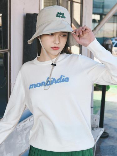 Boucl Artwork Crewneck Long Sleeve Knit Golf [SKY BLUE] - MONBIRDIE - Modalova