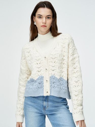 Color Block Knit Cardigan - SJYP - Modalova