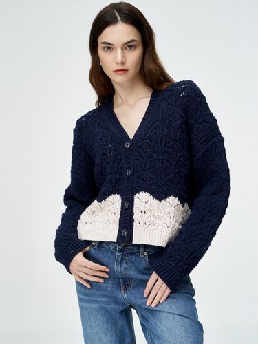 Color Block Knit Cardigan - SJYP - Modalova