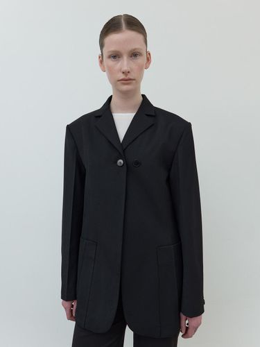 Wool Blend Tailored Two-Button Blazer [Black] - AFTERGLOWOOL - Modalova