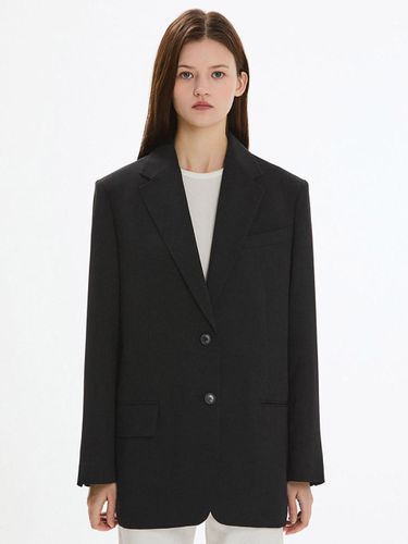 Loose-fit Single Two-button Blazer (AWWJKP21060) [Black] - SISTINA - Modalova