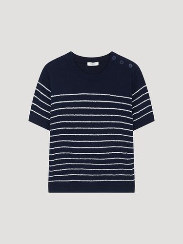 Striped Boucl Knit Sweater (ASKPOP21100) [DN] - SISTINA - Modalova