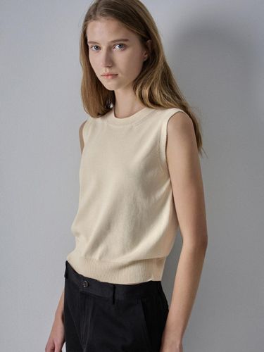 Cotton Sleeveless Knit Vest [] - FACADE PATTERN - Modalova