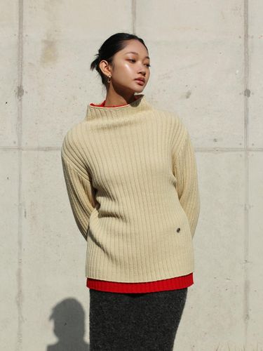 Ribbed Turtleneck Knit Sweater [] - hmode - Modalova