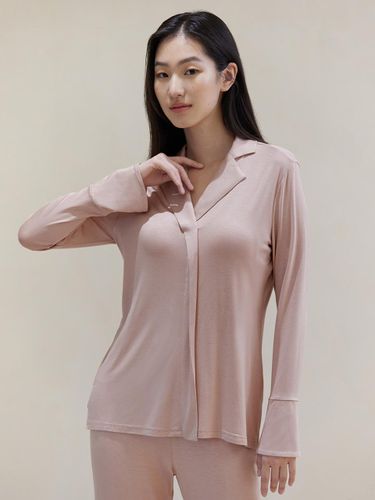 Inner Cap Bell Cuffs Pajama Set [Mauve Pink] - HUBBISH - Modalova