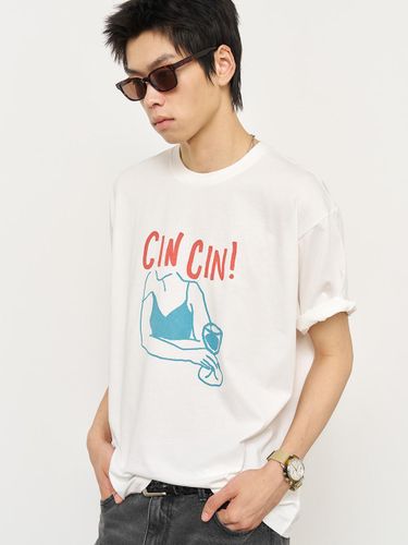 MAN CIN CIN Regular Short Sleeve T-shirt [WHITE] (SBE2U01009) - GENERAL IDEA - Modalova