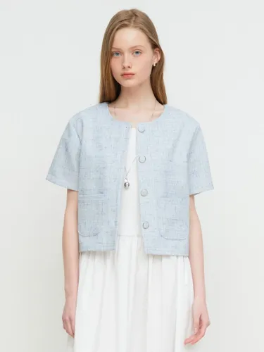 ◆JJ JIGOTT◆ Tweed Detachable Collar Jacket One Piece GR4P0 JJ JIGOTT Coat for Women | Modalova