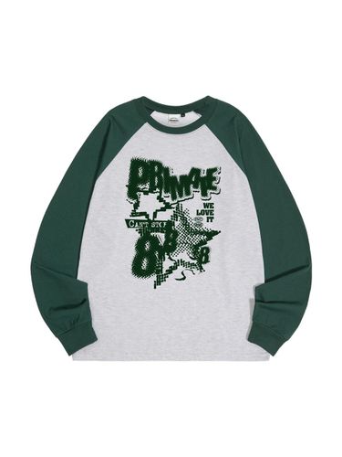 Raglan Overfit Long Sleeve T-shirt [GREEN] - PRIMATE - Modalova