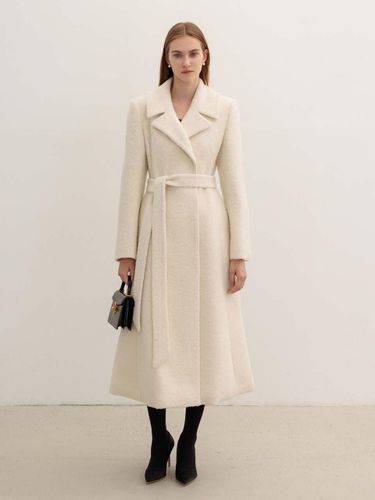 Belted Flared Boucle Long Coat [] - BAU by Bride And You - Modalova