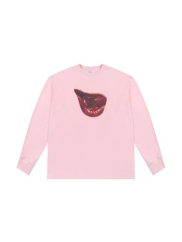 Oversized Graphic Long Sleeve T-shirt [Pink] - Lesugiatelier - Modalova