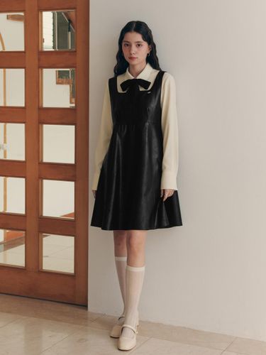 Leather A-line Pendant Midi Dress [] - ZEROSTREET - Modalova