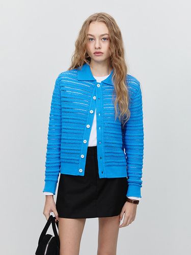 Unisex Open Collared Cotton Cardigan [Blue] (UDSW5A105B2) - Dunst for WOMEN - Modalova