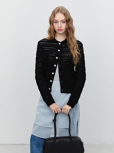Unisex Open Collared Cotton Cardigan [Black] (UDSW5A105BK) - Dunst for WOMEN - Modalova