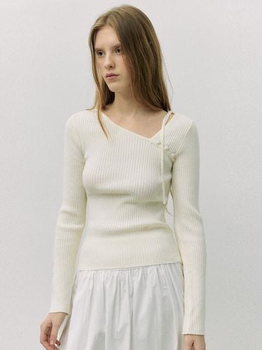 Cut Out Ribbon Premium Blend Sweater [Ivory] - ROLAROLA - Modalova