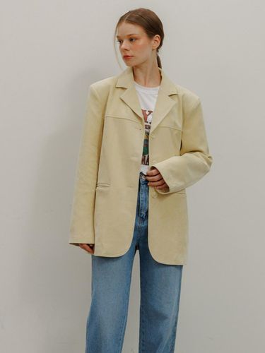 Suede Single Three-Button Jacket [Light Yellow] - ROOMPACKER - Modalova