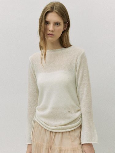 Shirring Loose Fit Long Sweater [White] - ROLAROLA - Modalova