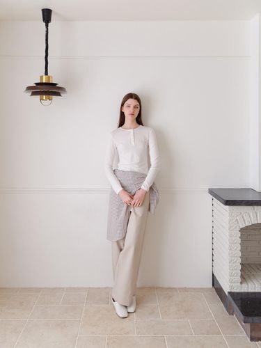 Cotton Bio-Washed Banding Wide Pants [] - autrement - Modalova