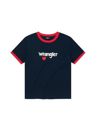 Heart Cable Ringer Standard Fit T-Shirt [Navy] - Wrangler - Modalova