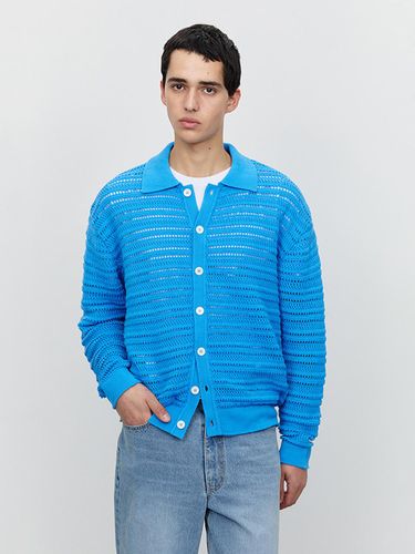 Unisex Open Collared Relaxed Fit Cardigan [Blue] (UDSW5A105B2) - Dunst for MEN - Modalova