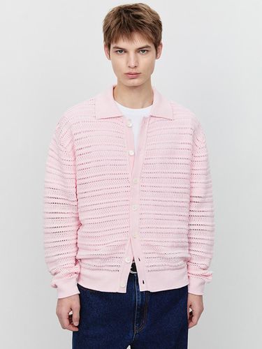 Unisex Open Collared Relaxed Fit Cardigan [Soft Pink] (UDSW5A105P1) - Dunst for MEN - Modalova