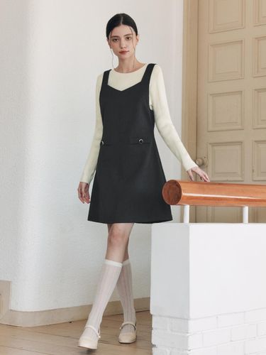 Heart Neck A-line Mini Dress [] - ZEROSTREET - Modalova