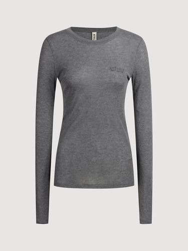 Mesh Slim Fit Long Sleeve T-shirt [Melange ] (LFTAM25835GYM) - LUCKY CHOUETTE - Modalova