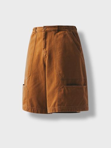 Spread Double Knee Oxford Cotton Shorts [Camel] - ANGLAN - Modalova