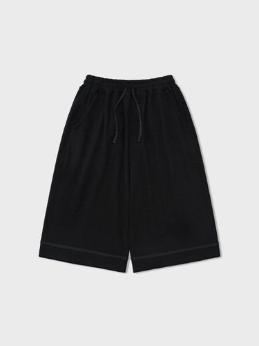 Cotton Baseball Athletic Half Shorts [Black] - ANGLAN - Modalova