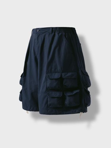 Utility Pocket Bio-washed Cotton Shorts [Navy] - ANGLAN - Modalova