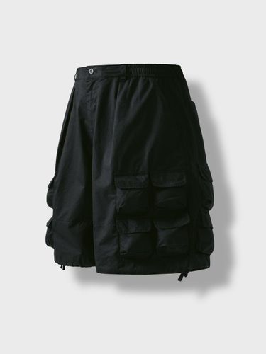 Utility Pocket Cotton Half Shorts [Black] - ANGLAN - Modalova