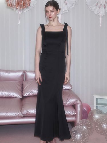 Ribbon Mermaid Long Formal Dress [Black] - Rosefrantz - Modalova