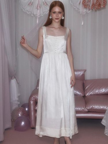 Flowing Viscose Long Maxi Dress [Ivory] - Rosefrantz - Modalova