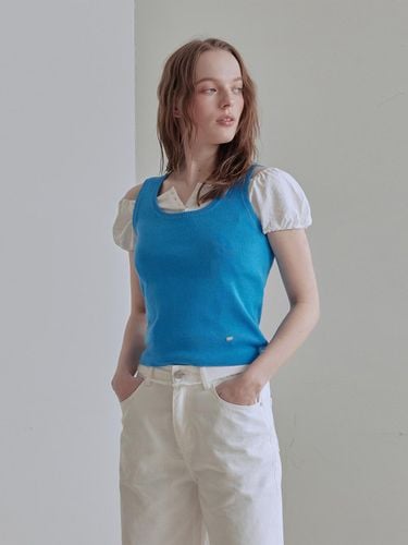 Cotton Regular Fit Sleeveless Vest [Blue] - AFTERHOURS - Modalova