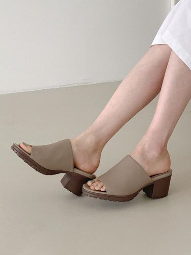 Natural Leather Wedge Platform Handmade Slides (GIS-42290) - GISSE - Modalova