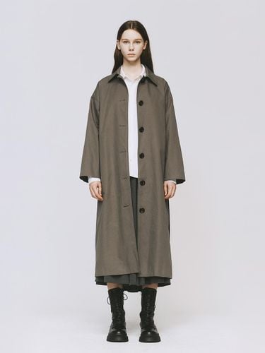 Single Long Cotton Classic Coat [Dust Grey] - MONOPHOBIA - Modalova