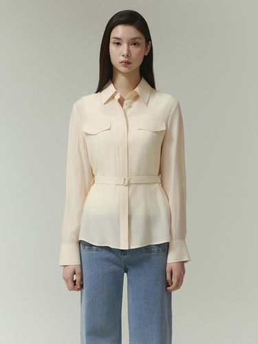 Belted Slim Fit Blouse (ITP4YBL830) - IT MICHAA - Modalova