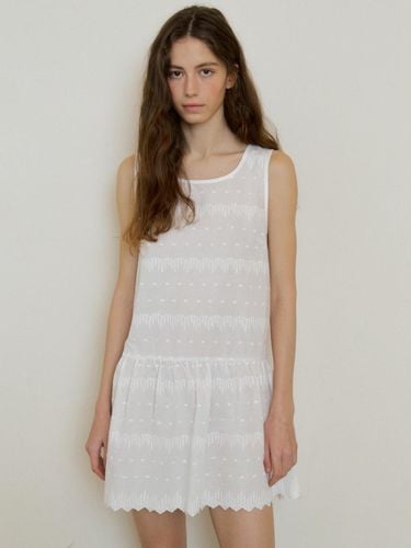 Lace Sleeveless Cotton Mini Dress [Ivory] (247) - VERBE - Modalova