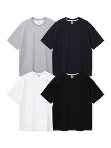 Double Cotton Plain Oversized Short-Sleeve T-Shirt (AST3133) - alvinclo - Modalova